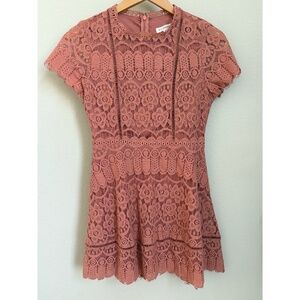 Pink Lace Mini Dress by Blu Pepper